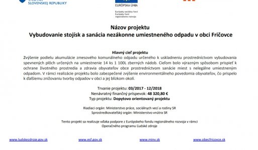 Realizované projekty v obci